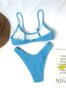 Women One-Shoulder Bikini Swimsuit Women Push Up Swimwear Women's Bathing Suit Comfortable Bikini Ribbed Two Piece Swimsuit Bikini Set Summer Bathing Suit Beach Wear Swimming Suit by Stevvex