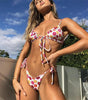 Halter Bikinis Swimsuit String Bikini Swimsuit for Women Triangle Tie Side Adjustable Swimsuit Bathing Suit 2 Piece Set New 2 Piece Swimwear High Cut Bikini Set Print Bandage Beachwear by Stevvex