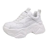 Women Platform Sneakers Leather Casual Ladies Chunky Shoes Woman High Black Fashion Thick Soled Sports Walking Shoes Lace Up Platform Leather Trainers Sneakers by Stevvex