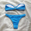Bikinis Swimsuit Women Push Up Bikini Set Female Swimwear Women's Strapless Solid Color 2 Pieces Bathing Suit Swimsuit Swimsuits Off Shoulder High Waist Bathing Suit High Cut Swimwear For Summer by Stevvex