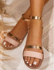New Leopard Summer Women Sandals Strap Fashion Woman Beach Shoes Buckle Flat Heels Open Toe Platform Outdoor Sandals Flat Casual Strappy Ankle Strap Flat Sandals by Stevvex