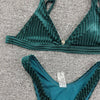 Women Swimsuit Triangle Micro Bikini Set Solid Swimwear Women's Swimsuit Halter Ribbed String Bathing Suit Bikini Set High Cut Swimming Bathing Suit Beachwear by Stevvex