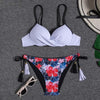 Halter Bikini Bandage Swimsuit Solid Swimwear Sport Liquid Metallic Shiny String Bikini 2 Piece Swimsuit Set Women Shiny Bikini Set Bathing Suit Push Up Two-piece Suit by Stevvex