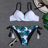 Halter Bikini Bandage Swimsuit Solid Swimwear Sport Liquid Metallic Shiny String Bikini 2 Piece Swimsuit Set Women Shiny Bikini Set Bathing Suit Push Up Two-piece Suit by Stevvex