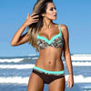 Halter Bikini Bandage Swimsuit Solid Swimwear Sport Liquid Metallic Shiny String Bikini 2 Piece Swimsuit Set Women Shiny Bikini Set Bathing Suit Push Up Two-piece Suit by Stevvex