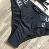 Luxury Women Bikini Set Letter Print Swimsuit Female Push Up Bandage Black Swimwear Women Bikini Set Swimming Bathing Suit Women Swimsuit Bikini Set Letter Print Swimwear Bathing Suit by Stevvex