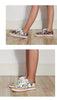 New Popular Womens Shoes Colorful Beautiful Flower Printing Shoes Lace-up Flat Women's Casual Womens Sneakers High-Quality Women's White Sports Casual Couple Shoes Summer Trainers Walking Sneakers by Stevvex