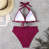 Push Up Bikini New Two Piece Swimsuit Women High Waist Black Pink Bikinis Set Women's Halter Padded Top Push Up Bikini Set Two Piece Swimsuits Bathing Suits Beachwear Swimwear Beachwear Bathing Suit by Stevvex