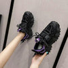 Casual Womens Blue Sneakers High Heels Platform Sports Shoes Autumn Thick Bottom Walking Breathable Vulcanized Shoes Luxury Tennis Sneakers Trainers Lace Up Fashion Design by Stevvex