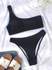 Women One-Shoulder Bikini Swimsuit Women Push Up Swimwear Women's Bathing Suit Comfortable Bikini Ribbed Two Piece Swimsuit Bikini Set Summer Bathing Suit Beach Wear Swimming Suit by Stevvex