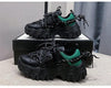 Casual Womens Blue Sneakers High Heels Platform Sports Shoes Autumn Thick Bottom Walking Breathable Vulcanized Shoes Luxury Tennis Sneakers Trainers Lace Up Fashion Design by Stevvex