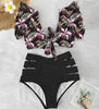 High Waist Bikini Ruffle Swimwear Women Print Swimsuit Push Up Bikinis Plus Size Bathing Suits Floral Beach Wear Bikini Swimsuits for Teen Girls by Stevvex