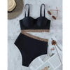 Luxury Women Black Bikini High Waist Swimwear Female 2 Pieces Set Swimsuit Bathing Suit Women Beach Women's High Waisted Bandage Bikini Set Two Piece Push Up Swimsuits by Stevvex