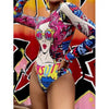 Surfing Swimsuit For Women Bikini Long Sleeve Swimwear Tiger Print Push Up Summer Bath Suit Two Piece Surfing Rash Guard Bikini Long Sleeve Swimsuit Set by Stevvex