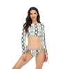 Surfing Swimsuit For Women Bikini Long Sleeve Swimwear Tiger Print Push Up Summer Bath Suit Two Piece Surfing Rash Guard Bikini Long Sleeve Swimsuit Set by Stevvex