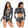 Surfing Swimsuit For Women Bikini Long Sleeve Swimwear Tiger Print Push Up Summer Bath Suit Two Piece Surfing Rash Guard Bikini Long Sleeve Swimsuit Set by Stevvex
