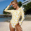 Surfing Swimsuit For Women Bikini Long Sleeve Swimwear Tiger Print Push Up Summer Bath Suit Two Piece Surfing Rash Guard Bikini Long Sleeve Swimsuit Set by Stevvex