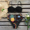 Bikini Swimsuit Women Swimwear Push Up Bikinis Set Leaf Print Female High Waist Swimming Suits For Bathing Suit Women Swimsuit Floral Print Bathing Suit Twist Front High Waist Bikini Set by Stevvex