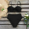 Bikini Swimsuit Women Swimwear Push Up Bikinis Set Leaf Print Female High Waist Swimming Suits For Bathing Suit Women Swimsuit Floral Print Bathing Suit Twist Front High Waist Bikini Set by Stevvex