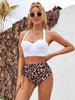Leaf Floral Bikini Set Women Backless High-Waist Two Pieces Swimwear Beach Bathing Suits Swimsuits Women's Ruffle Bandage Bikini High Waist Bottoms Two Piece Swimsuits by Stevvex