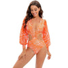 Surfing Swimsuit For Women Bikini Long Sleeve Swimwear Tiger Print Push Up Summer Bath Suit Two Piece Surfing Rash Guard Bikini Long Sleeve Swimsuit Set by Stevvex