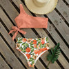 Bikinis Women New One Shoulder Swimwear High Waist Swimsuit Bandage Bathing Suits Beach Wear Female Lace Two Piece Swim Dress with Bikini Bottom Bathing Suits by Stevvex