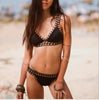 Handmade Women Bikini Crochet Knit Swimwear Halter Patchwork Bathing Suit Women's Swimsuit Strappy Side 2 Piece Bikini Set Triangle Beach Swimwear by Stevvex