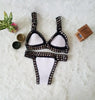 Handmade Women Bikini Crochet Knit Swimwear Halter Patchwork Bathing Suit Women's Swimsuit Strappy Side 2 Piece Bikini Set Triangle Beach Swimwear by Stevvex