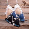 Vintage Blue Bikinis 2 Piece Halter Bikini Set Women High Waist Sequin Swimsuit Set Handmade Crochet High Quality Swimsuit Women Push Up Swimwear Knitted Beach Wear Bathing Suit by Stevvex