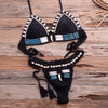 Vintage Blue Bikinis 2 Piece Halter Bikini Set Women High Waist Sequin Swimsuit Set Handmade Crochet High Quality Swimsuit Women Push Up Swimwear Knitted Beach Wear Bathing Suit by Stevvex