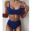 Female Swimsuit Women String Triangle Top Bikini Bottom Printed Push Up Swimsuit Bikini Sets Two Piece Split Button Beachwear Bathing Suit High Waist Bathing Suit High Cut by Stevvex