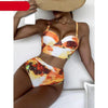 Leaf Floral Bikini Set Women Backless High-Waist Two Pieces Swimwear Beach Bathing Suits Swimsuits Women's Ruffle Bandage Bikini High Waist Bottoms Two Piece Swimsuits by Stevvex