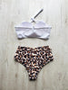 Leaf Floral Bikini Set Women Backless High-Waist Two Pieces Swimwear Beach Bathing Suits Swimsuits Women's Ruffle Bandage Bikini High Waist Bottoms Two Piece Swimsuits by Stevvex