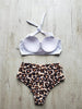 Leaf Floral Bikini Set Women Backless High-Waist Two Pieces Swimwear Beach Bathing Suits Swimsuits Women's Ruffle Bandage Bikini High Waist Bottoms Two Piece Swimsuits by Stevvex