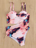 Leaf Floral Bikini Set Women Backless High-Waist Two Pieces Swimwear Beach Bathing Suits Swimsuits Women's Ruffle Bandage Bikini High Waist Bottoms Two Piece Swimsuits by Stevvex