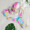 Bikinis Micro Adjustable Swimwear Women Summer Bikini Set Modern Colorful Print Beach Wear Women's Comfortable Swimsuit Knotted String Triangle Bikini Tie Side High Cut Bikini Set by Stevvex