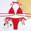 Bikinis Micro Adjustable Swimwear Women Summer Bikini Set Modern Colorful Print Beach Wear Women's Comfortable Swimsuit Knotted String Triangle Bikini Tie Side High Cut Bikini Set by Stevvex