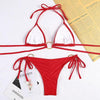 Bikinis Micro Adjustable Swimwear Women Summer Bikini Set Modern Colorful Print Beach Wear Women's Comfortable Swimsuit Knotted String Triangle Bikini Tie Side High Cut Bikini Set by Stevvex
