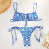 Bikinis Micro Adjustable Swimwear Women Summer Bikini Set Modern Colorful Print Beach Wear Women's Comfortable Swimsuit Knotted String Triangle Bikini Tie Side High Cut Bikini Set by Stevvex