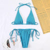 Bikinis Micro Adjustable Swimwear Women Summer Bikini Set Modern Colorful Print Beach Wear Women's Comfortable Swimsuit Knotted String Triangle Bikini Tie Side High Cut Bikini Set by Stevvex