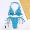 Bikinis Micro Adjustable Swimwear Women Summer Bikini Set Modern Colorful Print Beach Wear Women's Comfortable Swimsuit Knotted String Triangle Bikini Tie Side High Cut Bikini Set by Stevvex