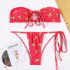 Bikinis Micro Adjustable Swimwear Women Summer Bikini Set Modern Colorful Print Beach Wear Women's Comfortable Swimsuit Knotted String Triangle Bikini Tie Side High Cut Bikini Set by Stevvex