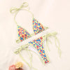Bikinis Micro Adjustable Swimwear Women Summer Bikini Set Modern Colorful Print Beach Wear Women's Comfortable Swimsuit Knotted String Triangle Bikini Tie Side High Cut Bikini Set by Stevvex