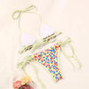 Bikinis Micro Adjustable Swimwear Women Summer Bikini Set Modern Colorful Print Beach Wear Women's Comfortable Swimsuit Knotted String Triangle Bikini Tie Side High Cut Bikini Set by Stevvex