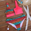 Women Bikini Set Leopard Swimwear Women High Waist String Floral Printed 2 Piece Bathing Suits Women Patchwork Swimsuits Push Up Printed Bikinis Buckle Front Beach Wear by Stevvex