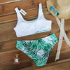 Women Bikini Set Leopard Swimwear Women High Waist String Floral Printed 2 Piece Bathing Suits Women Patchwork Swimsuits Push Up Printed Bikinis Buckle Front Beach Wear by Stevvex