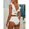 Bikini New 2 Piece Women Swimsuit Women's High Waist Bikini Set Fashion Puff Sleeve Swimwear Set Bathing Suits Solid Color Short Puff Sleeve Summer High Waist Cut Backless Bathing Suit Beachwear by Stevvex