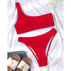 Women One-Shoulder Bikini Swimsuit Women Push Up Swimwear Women's Bathing Suit Comfortable Bikini Ribbed Two Piece Swimsuit Bikini Set Summer Bathing Suit Beach Wear Swimming Suit by Stevvex
