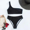 Women One-Shoulder Bikini Swimsuit Women Push Up Swimwear Women's Bathing Suit Comfortable Bikini Ribbed Two Piece Swimsuit Bikini Set Summer Bathing Suit Beach Wear Swimming Suit by Stevvex