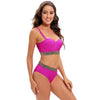 Bikini New 2 Piece Women Swimsuit Women's High Waist Bikini Set Fashion Puff Sleeve Swimwear Set Bathing Suits Solid Color Short Puff Sleeve Summer High Waist Cut Backless Bathing Suit Beachwear by Stevvex